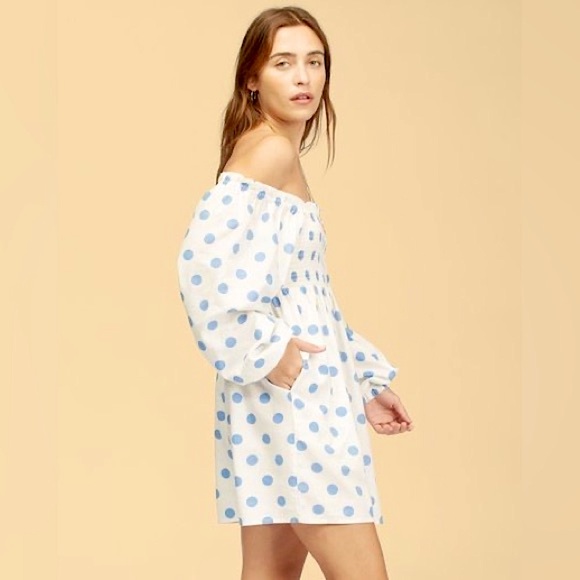 Billabong x Wrangler Off Shoulder Polka Dot Mini Dress - Picture 7 of 10
